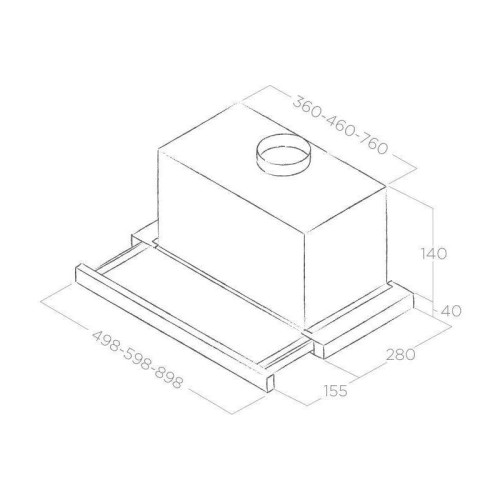Вытяжка встраиваемая/ Вытяжка встраиваемая Elica Elite 14 Lux GRVT/A/90 серебристый/стекло черное управление: кнопочное (1 мотор)