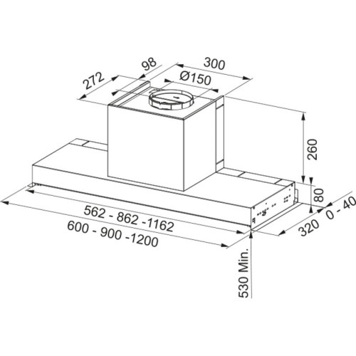 Встраиваемая вытяжка Franke/ BEST, Встраиваемая вытяжка Franke FSTP NG 1205 X, 120 см, LED освещение, 3 скорости, 570 м3/ч, энергоэффективность С, цвет нержавеющая сталь