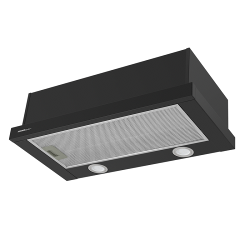 ВЫТЯЖКА HOMSair Flat 60 Black/ встраиваемая, колыбельное управление, 2 скорости, 520 м3/ч, до 20 м2, 45 дБ, угольный фильтр CF110 - 1 шт, ШхВхД: 500х176х280 мм, черный цвет