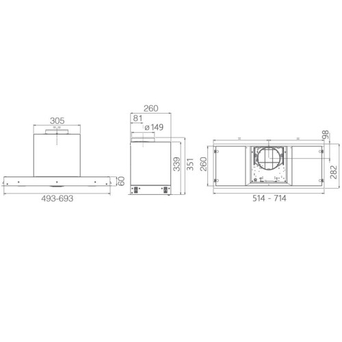 Встраиваемая вытяжка ELICA/ Встраиваемая вытяжка ELICA HIDDEN ADV PLUS @ BLGL/A/52-PRF0183971A Встраиваемая вытяжка ELICA, 51 см, отвод/рециркуляция, электронное управление, 3 скорости + интенсивный режим, LED освещение, регулировка тона освещения Tune Wh