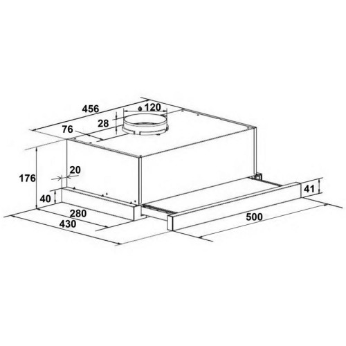 Вытяжка встраиваемая/ Вытяжка встраиваемая Lex Hubble 500 черный управление: кнопочное (1 мотор)