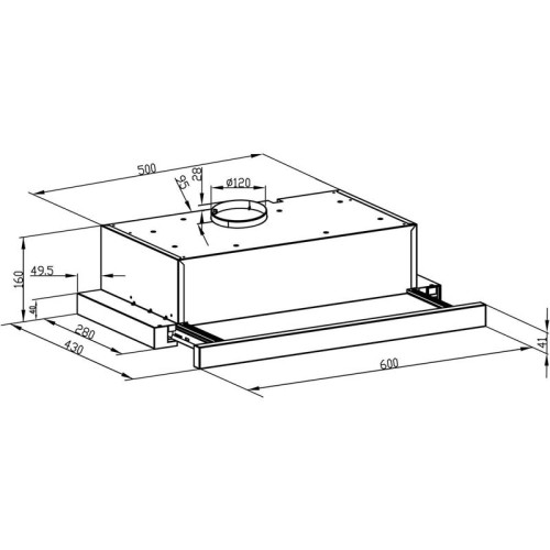 Вытяжка встраиваемая/ Вытяжка встраиваемая Lex Hubble 2M 600 белый управление: кнопочное (2 мотора)