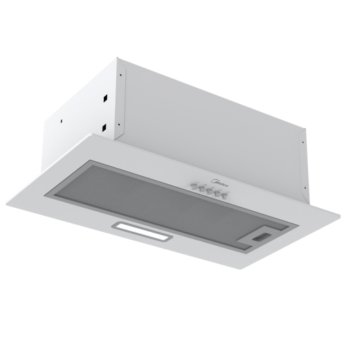 Встраиваемая вытяжка MIDEA/ Встраиваемая вытяжка MIDEA, ширина 52 см, кнопочное управление, LED освещение, 3 скорости, максимальная производительность 400 м3/ч, режим рециркуляции, угольный фильтр в комплекте, уровень шума 65 дБ, цвет белый
