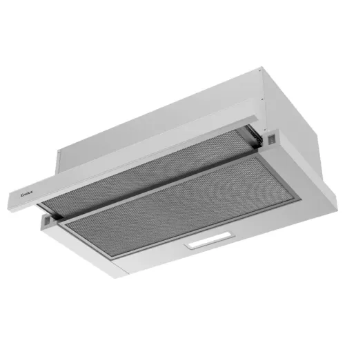 Встраиваемая вытяжка EVELUX, телескопическая, 60 см, 2 скорости, произваодительность 710 м3/ч, механическое управление, LED освещение, Hi-Tech, цвет белый