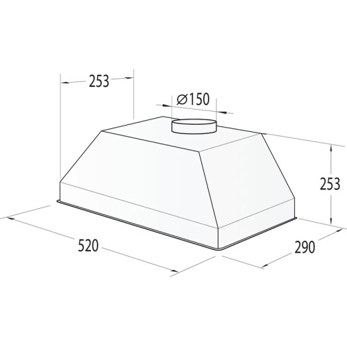 Встраиваемая вытяжка Gorenje/ Встраиваемая вытяжка Gorenje, 52 см, 3 скорости, LED освещение, кнопочное управление, цвет нержавеющая сталь