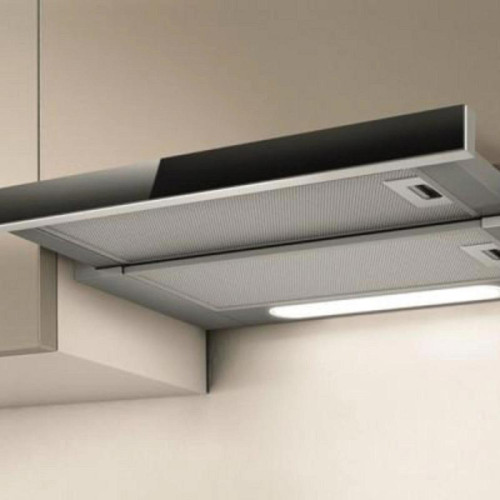 Вытяжка встраиваемая/ Вытяжка встраиваемая Elica Elite 14 Lux GRVT/A/90 серебристый/стекло черное управление: кнопочное (1 мотор)