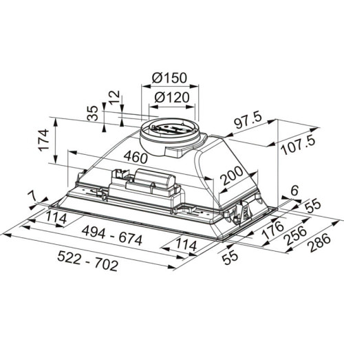 Вытяжка Franke FBI 525 BK/ Best, Вытяжка FBI 525 BK, BOX, ширина 52 см, 650 м3/ч, 3 скорости, LED освещение,  цвет: черный матовый