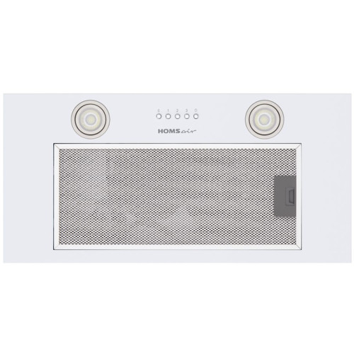ВЫТЯЖКА HOMSair Camelia Power 60RD White/ полновстраиваемая, механическое управление, 3 скорости, 850 м3/ч, до 20 м2, LED-освещение, 60 см, белый