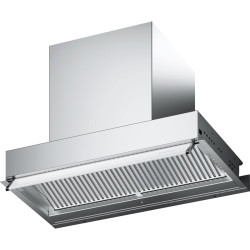 Встраиваемая в шкаф вытяжка Faber/ BETTER, IN-NOVA ZERO DRIP LITE A60, полновстраиваемая, ширина 60 см, 710 м3/ч, сенсорное управление, 49дБ, LED освещение, нержавеющая сталь/белое стекло