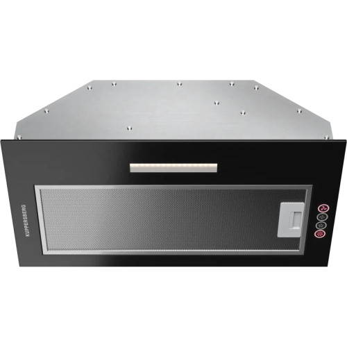 Вытяжка встраиваемая Kuppersberg/ Вытяжка встраиваемая Kuppersberg INTOUCH 60 B Встраиваемая вытяжка, ширина 54 см, отвод/рециркуляция, 650 м3/час, 3 скорости, электронное сенсорное управление, светодиодное освещение 1х5 Вт, жироулавливающий фильтр, уголь