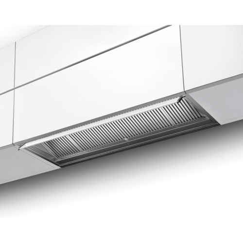 Встраиваемая в шкаф вытяжка Faber/ BETTER, IN-NOVA ZERO DRIP LITE A75, полновстраиваемая, ширина 75 см, 710 м3/ч, сенсорное управление, 49дБ, LED освещение, нержавеющая сталь/белое стекло