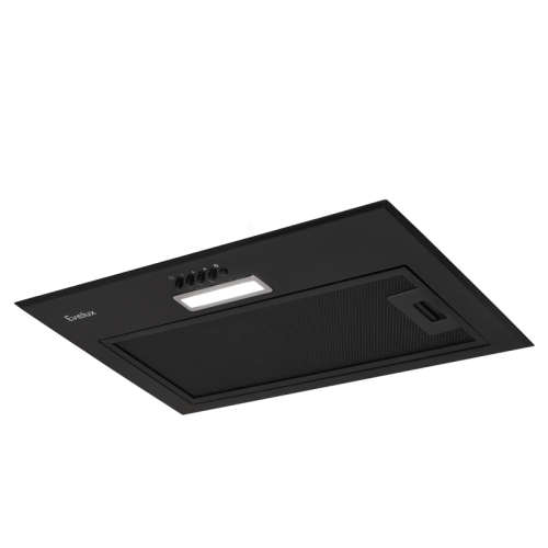 Встраиваемая вытяжка EVELUX, High-Tech, 60 см, 3 скорости, макс. Производительность 750 м3/ч, обратный клапан, LED подсветка, механическое управление, угольный фильтр ECFA 2122, цвет черный