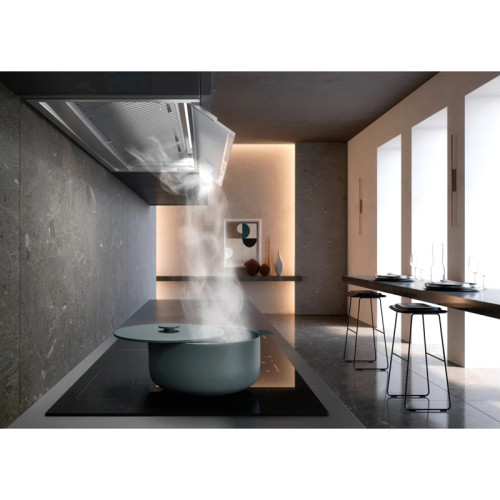 Встраиваемая в шкаф вытяжка Faber/ BETTER, IN-NOVA ZERO DRIP LITE A60, полновстраиваемая, ширина 60 см, 710 м3/ч, сенсорное управление, 49дБ, LED освещение, нержавеющая сталь/белое стекло