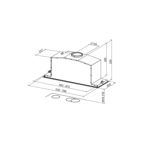 Встраиваемая в шкаф вытяжка Faber/ BEST, Встраиваемые в шкаф INCA LUX EV8 X/BK A52