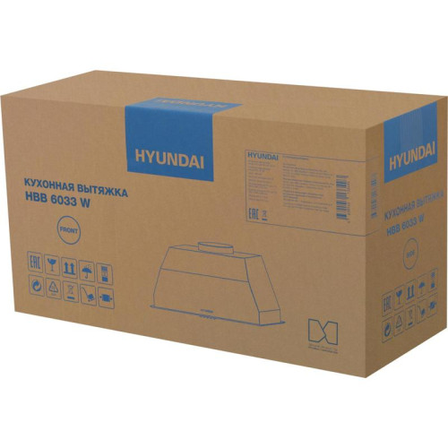 Вытяжка встраиваемая/ Вытяжка встраиваемая Hyundai HBB 6033 W белый управление: кнопочное (1 мотор)