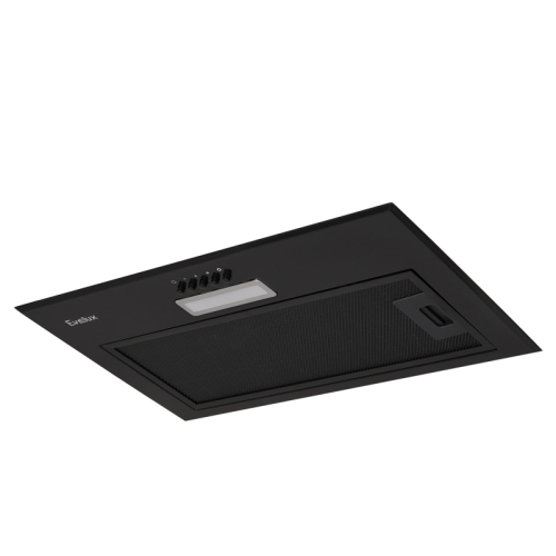 Встраиваемая вытяжка EVELUX, High-Tech, 60 см, 3 скорости, макс. Производительность 750 м3/ч, обратный клапан, LED подсветка, механическое управление, угольный фильтр ECFA 2122, цвет черный