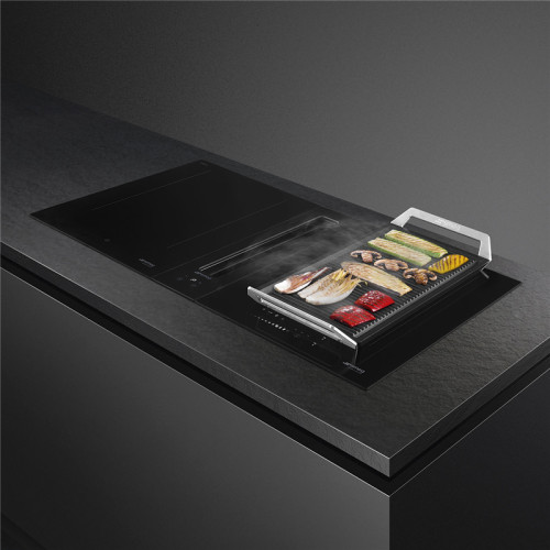 Вытяжка SMEG/ Вытяжка встраиваемая, 11,5 см, черное стекло