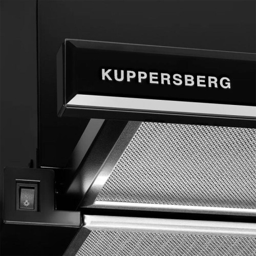 Встраиваемая вытяжка Kuppersberg/ Встраиваемая телескопическая вытяжка, ширина 60 см, отвод/рециркуляция, 1500 м3/час, механическое управление, 3 скорости, освещение 2х2 Вт, металлические жироулавливающие фильтры, угольный фильтр KF-ES (опция), 63.4 дБ, о