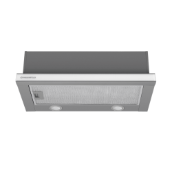 Кухонная вытяжка MAUNFELD VSQ 60 нержавеющая сталь/белое стекло, полновстраиваемая, 620 м3/ч, механическое управление, 2 скорости, уровень шума 48 дБ, цвет белый