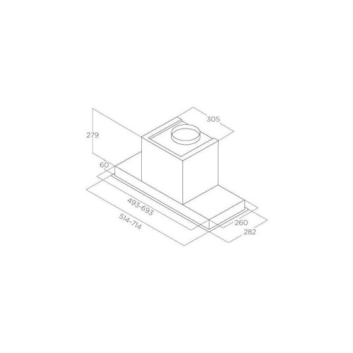 Встраиваемая вытяжка ELICA/ Встраиваемая вытяжка ELICA HIDDEN 2.0 BL MAT/A/52-PRF0197740 Встраиваемая вытяжка ELICA, 52 см, LED освещение, электронное управление, 1300 м3/ч, 3 скорсти, интенсивный режим, периметральное втягивание, индикация обслуживания ф