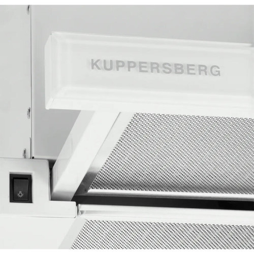 Встраиваемая вытяжка Kuppersberg/ Встраиваемая телескопическая вытяжка, ширина 60 см, отвод/рециркуляция, 1500 м3/час, механическое управление, 3 скорости, освещение 2х2 Вт, металлические жироулавливающие фильтры, угольный фильтр KF-ES (опция), 63.4 дБ, о