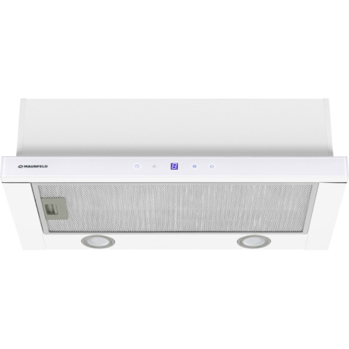 ВЫТЯЖКА MAUNFELD/ Кухонная вытяжка MAUNFELD VS Touch 850 60, встраиваемая, 60 см, телескопическая, 850 м3/ч, сенсорное управление, 3 скорости, таймер, дисплей, белый цвет