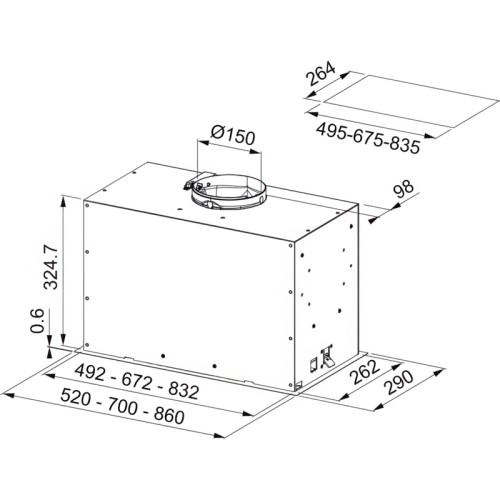 Вытяжка Franke FBFE BK MATT A86/ Best, Вытяжка FBFP BK MATT A86 KL, BOX FLUSH EVO, ширина 86 см, 1035 м3/ч, голосовое управление, 3 скорости + интенсивный режим, электронное управление, LED освещение,  цвет: черный матовый