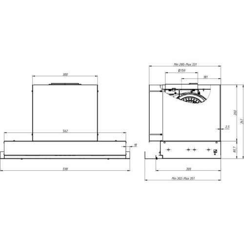 Встраиваемая вытяжка ELIKOR/ Встраиваемая вытяжка ELIKOR 241266 GOOD, Кухонная вытяжка ELIKOR КВ Sense 60П-1000