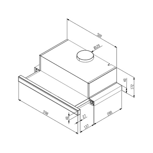 Вытяжка с выдвижным экраном KORTING/ Вытяжка с выдвижным экраном KORTING, 60 см, 3 режима, 400 м3/ч, механическое управление, воздухоотвод , рециркуляция, 1 мотор, LED освещение, угольный фильтр KIT 0276 (опция), уровень шума 53 дБ, цвет черное стекло