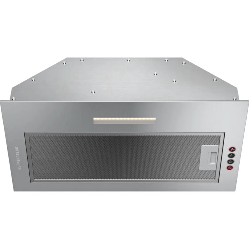 Вытяжка встраиваемая Kuppersberg/ Встраиваемая вытяжка, ширина 54 см, отвод/рециркуляция, 650 м3/час, 3 скорости, электронное сенсорное управление, светодиодное освещение 1х5 Вт, жироулавливающий фильтр, угольный фильтр KF-T (опция), 41 дБ, цвет: нержавею Вытяжка встраиваемая Kuppersberg/ Встраиваемая вытяжка, ширина 54 см, отвод/рециркуляция, 650 м3/час, 3 скорости, электронное сенсорное управление, светодиодное освещение 1х5 Вт, жироулавливающий фильтр, угольный фильтр KF-T (опция), 41 дБ, цвет: нержавею