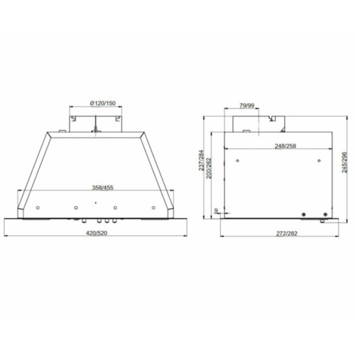 Retail&Kitchen, BEST, Кухонная вытяжка КВ Врезной блок BOX 42П-450, белый