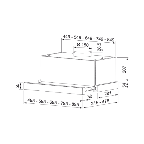 Вытяжка Franke/ Best, Вытяжка TOUCH 35 BK 60, 60см, 750 м3/ч, сенсорное управление, LED освещение, Угольный фильтр Ф-07 (приобретается отдельно), цвет: нержавеющая сталь, лицевая планка: черное стекло Вытяжка Franke/ Best, Вытяжка TOUCH 35 BK 60, 60см, 750 м3/ч, сенсорное управление, LED освещение, Угольный фильтр Ф-07 (приобретается отдельно), цвет: нержавеющая сталь, лицевая планка: черное стекло
