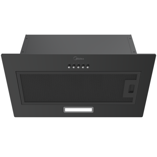 Встраиваемая вытяжка MIDEA/ Встраиваемая вытяжка MIDEA, ширина 52 см, кнопочное управление, LED освещение, 3 скорости, максимальная производительность 400 м3/ч, режим рециркуляции, угольный фильтр в комплекте, уровень шума 65 дБ, цвет черный