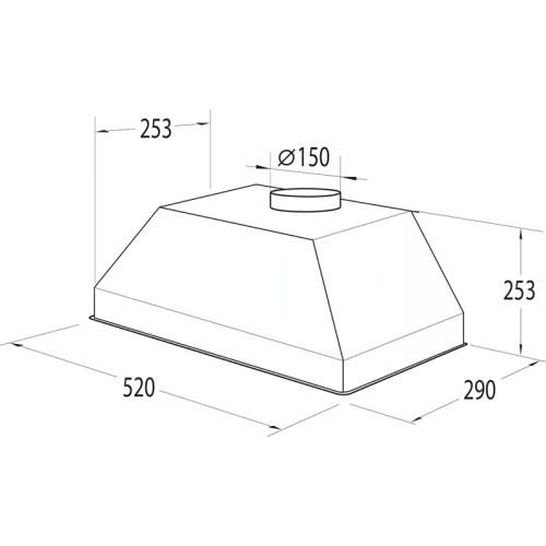 Встраиваемая вытяжка Gorenje/ Встраиваемая вытяжка Gorenje, 52 см, 3 скорости, LED освещение, кнопочное управление, цвет черный
