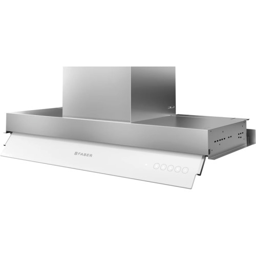 Встраиваемая в шкаф вытяжка Faber/ BETTER, IN-NOVA ZERO DRIP PLUS A75, полновстраиваемая, ширина 75 см, 710 м3/ч, сенсорное управление, 49дБ, LED освещение, нержавеющая сталь/белое стекло