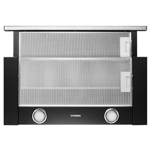 Вытяжка встраиваемая/ Вытяжка встраиваемая Hyundai HBH 6232 IX нержавеющая сталь/черный управление: кнопочное (1 мотор)