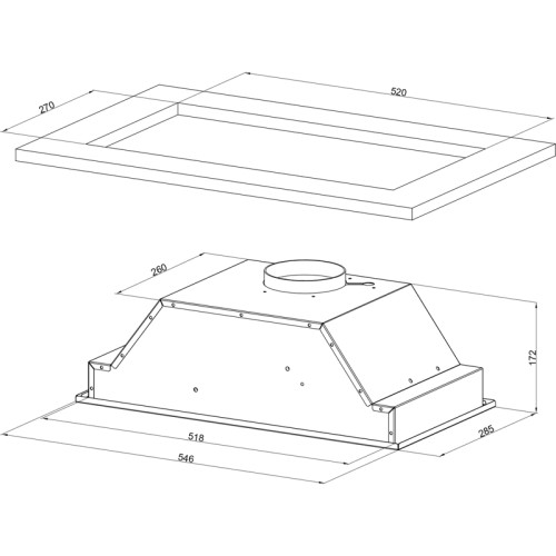 Вытяжка встраиваемая Kuppersberg/ Вытяжка встраиваемая Kuppersberg INTOUCH 60 B Встраиваемая вытяжка, ширина 54 см, отвод/рециркуляция, 650 м3/час, 3 скорости, электронное сенсорное управление, светодиодное освещение 1х5 Вт, жироулавливающий фильтр, уголь