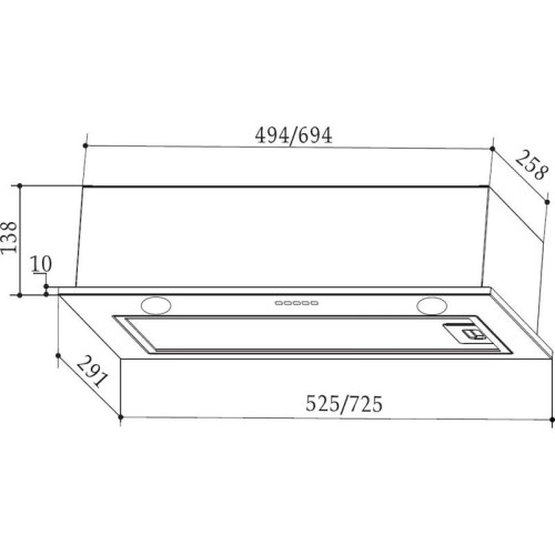 Встраиваемые кухонные вытяжки/ Вытяжка встраиваемая FIONA 60 черный WEISSGAUFF