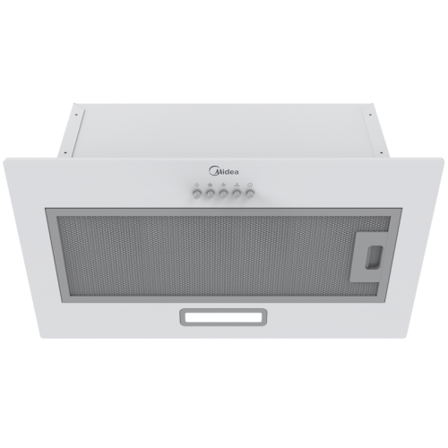 Встраиваемая вытяжка MIDEA/ Встраиваемая вытяжка MIDEA, ширина 52 см, кнопочное управление, LED освещение, 3 скорости, максимальная производительность 400 м3/ч, режим рециркуляции, угольный фильтр в комплекте, уровень шума 65 дБ, цвет белый