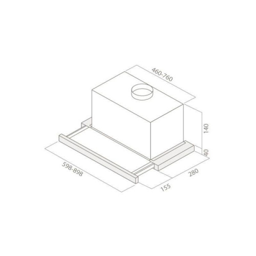 Вытяжка встраиваемая/ Вытяжка встраиваемая Elica Elite 14 Lux BL/A/60 черный управление: кнопочное (1 мотор)