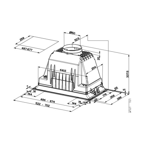 Встраиваемая в шкаф вытяжка Faber/ BETTER, Встраиваемые в шкаф INKA PLUS  HCS  X A52