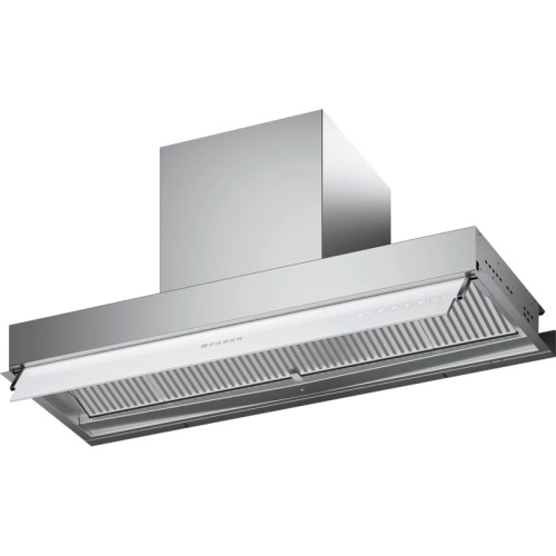 Встраиваемая в шкаф вытяжка Faber/ BETTER, IN-NOVA ZERO DRIP PLUS A90, полновстраиваемая, ширина 90 см, 710 м3/ч, сенсорное управление, 49дБ, LED освещение, нержавеющая сталь/белое стекло