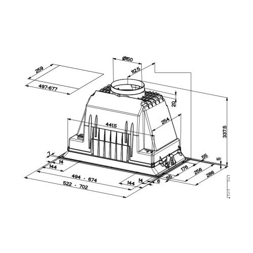 Встраиваемая в шкаф вытяжка Faber/ BETTER, Встраиваемые в шкаф INKA PLUS  HCS  BK A52