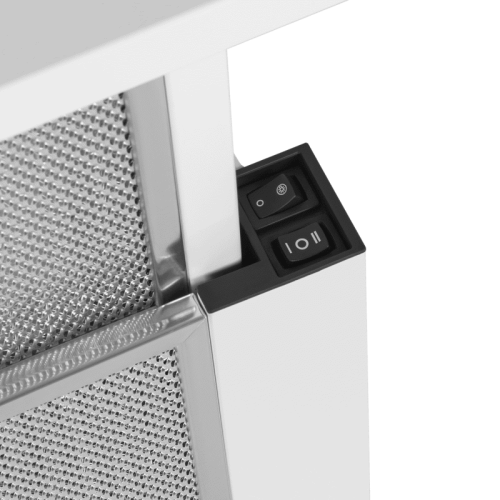 Встраиваемая вытяжка MAUNFELD/ Встраиваемая вытяжка MAUNFELD Clyde 50 Glass White Тип: телескопическая Цвет: белый Управление: колыбельное Ширина, мм: 500 Полная потребляемая мощность, Вт: 100 Количество скоростей: 2 Максимальная производительность, м3/ч: