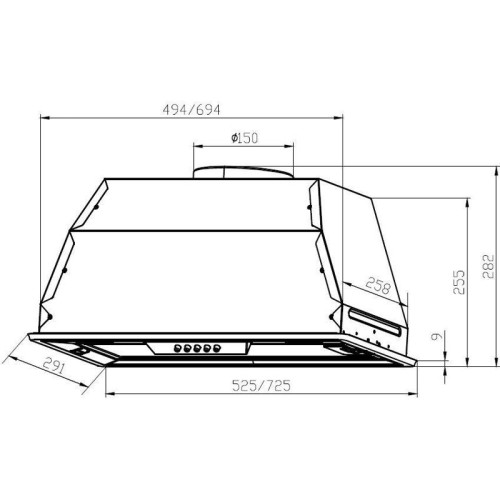 Вытяжка встраиваемая/ Вытяжка встраиваемая Lex GS Bloc P 900 IV слоновая кость управление: кнопочное (1 мотор)