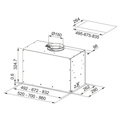 Вытяжка Franke FBFP BK MATT A52 KL/ Best, Вытяжка FBFP BK MATT A52 KL, BOX FLUSH EVO, ширина 70 см, 1035 м3/ч, голосовое управление, 3 скорости + интенсивный режим, электронное управление, LED освещение,  цвет: черный матовый