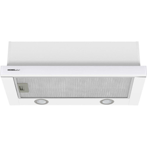 ВЫТЯЖКА HOMSair Flat 60 White/ встраиваемая, колыбельное управление, 2 скорости, 520 м3/ч, до 20 м2, 45 дБ, угольный фильтр CF110 - 1 шт, ШхВхД: 600х176х280 мм, белый цвет