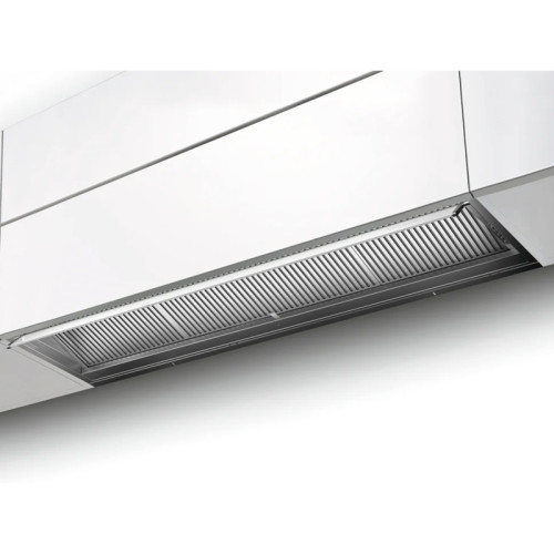 Встраиваемая в шкаф вытяжка Faber/ BETTER, IN-NOVA ZERO DRIP LITE A120, полновстраиваемая, ширина 120 см, 710 м3/ч, сенсорное управление, 49дБ, LED освещение, нержавеющая сталь/белое стекло