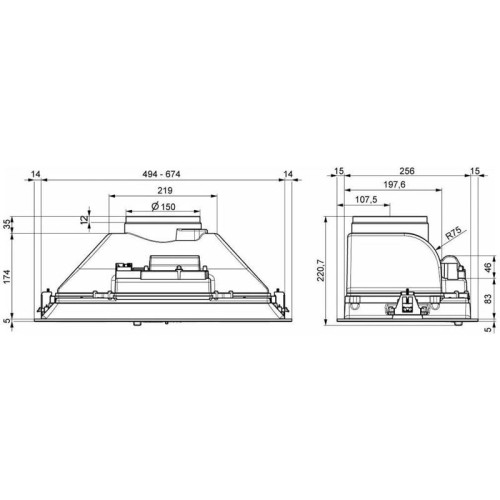 Вытяжка встраиваемая/ Вытяжка встраиваемая Elikor BREEZE 52Н-450-П3Д нержавеющая сталь управление: ползунковое (1 мотор)