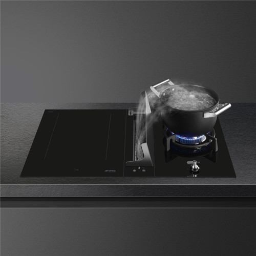 Вытяжка SMEG/ Вытяжка встраиваемая, 11,5 см, черное стекло